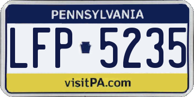 PA license plate LFP5235