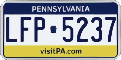 PA license plate LFP5237