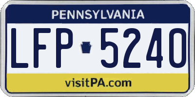 PA license plate LFP5240