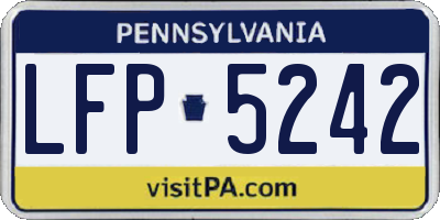 PA license plate LFP5242