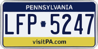 PA license plate LFP5247