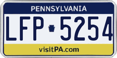 PA license plate LFP5254