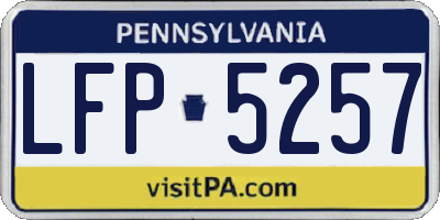 PA license plate LFP5257