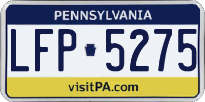 PA license plate LFP5275