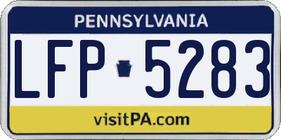 PA license plate LFP5283