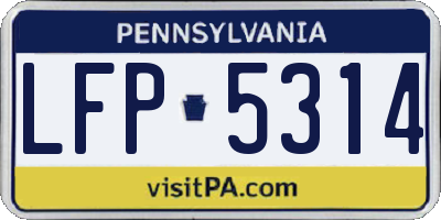 PA license plate LFP5314
