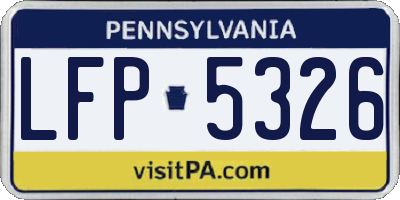 PA license plate LFP5326