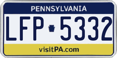PA license plate LFP5332