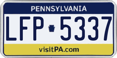PA license plate LFP5337