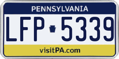 PA license plate LFP5339