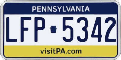 PA license plate LFP5342