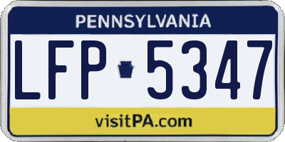 PA license plate LFP5347