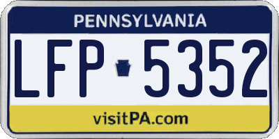 PA license plate LFP5352