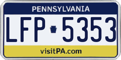 PA license plate LFP5353