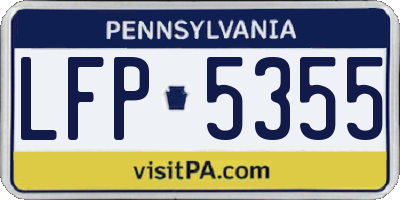 PA license plate LFP5355