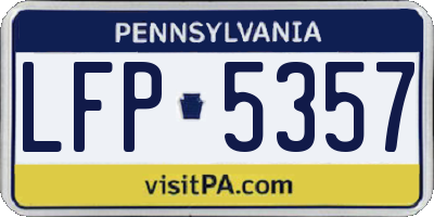 PA license plate LFP5357