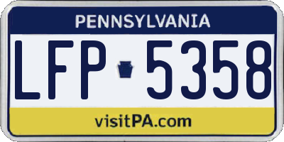 PA license plate LFP5358