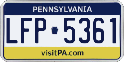 PA license plate LFP5361