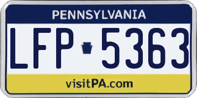 PA license plate LFP5363