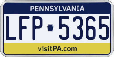 PA license plate LFP5365