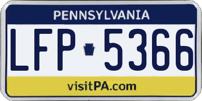 PA license plate LFP5366