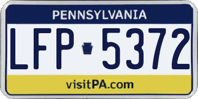 PA license plate LFP5372