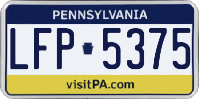 PA license plate LFP5375