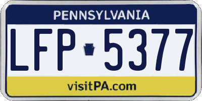 PA license plate LFP5377