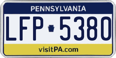 PA license plate LFP5380
