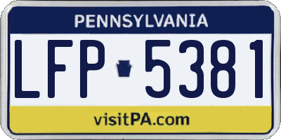 PA license plate LFP5381