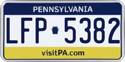 PA license plate LFP5382
