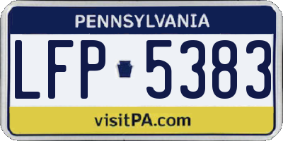 PA license plate LFP5383