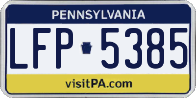 PA license plate LFP5385
