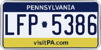 PA license plate LFP5386