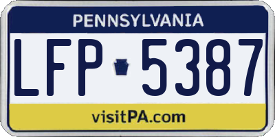 PA license plate LFP5387