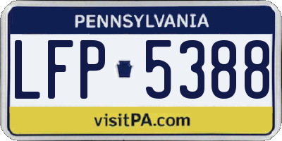 PA license plate LFP5388