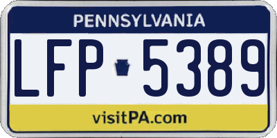 PA license plate LFP5389