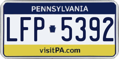 PA license plate LFP5392