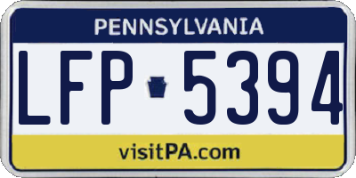 PA license plate LFP5394
