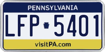 PA license plate LFP5401
