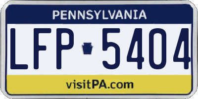PA license plate LFP5404
