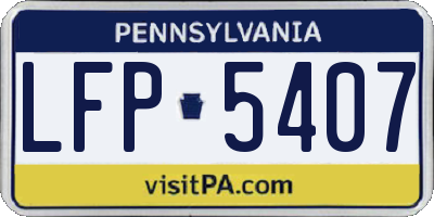 PA license plate LFP5407