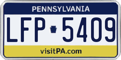 PA license plate LFP5409