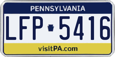 PA license plate LFP5416