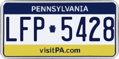PA license plate LFP5428