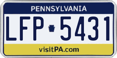 PA license plate LFP5431