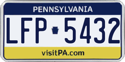 PA license plate LFP5432