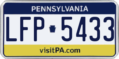 PA license plate LFP5433