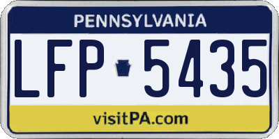 PA license plate LFP5435