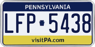 PA license plate LFP5438